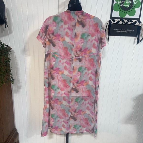 Pink and Multicolor Sheer Kimono with Top 2X - Picture 3 of 5
